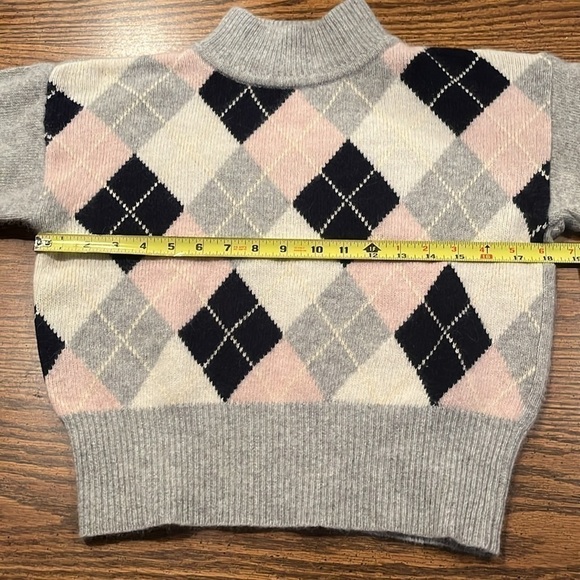 Vintage Liz Claiborne petite lambswool and angora blend argyle print sweater - Picture 4 of 9